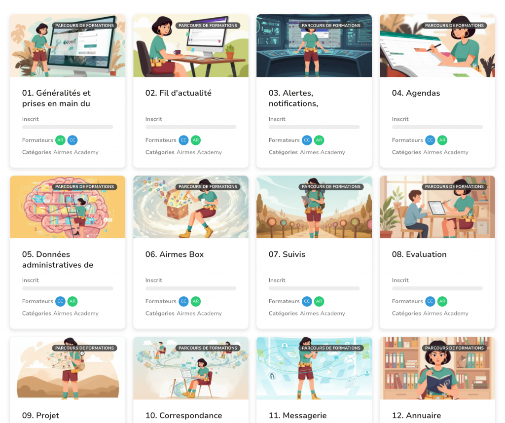 Airmes Academy : le portail avec quelques exemples de tutoriels